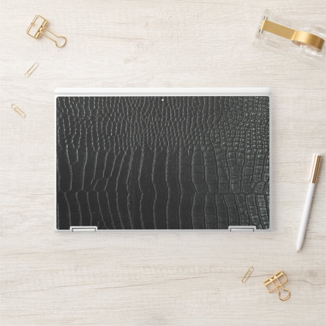 Modern Black Crocodile HP Laptop Skin (Desk)