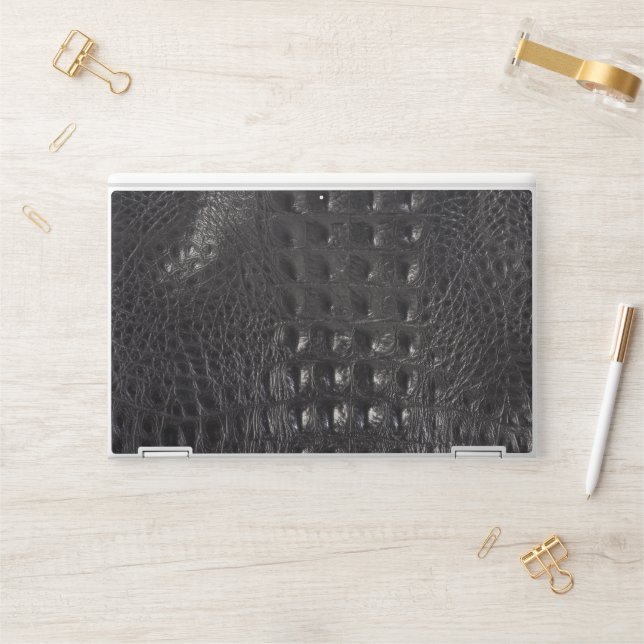 Modern Black Crocodile HP Laptop Skin (Desk)