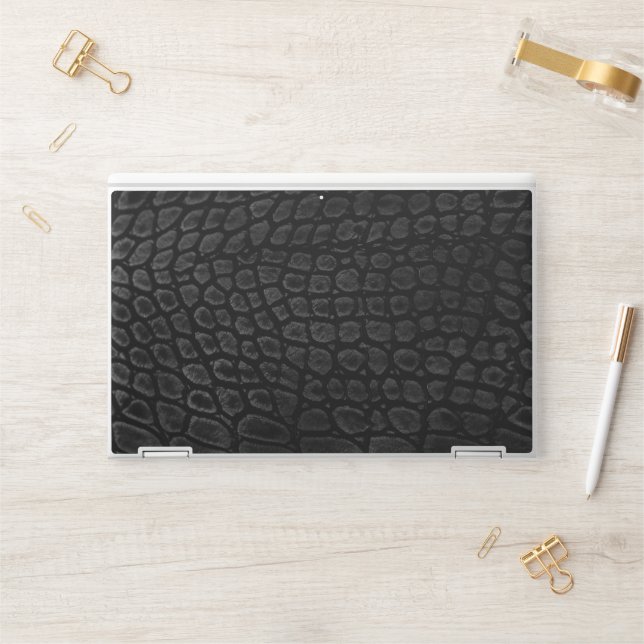 Modern Black Crocodile HP Laptop Skin (Desk)