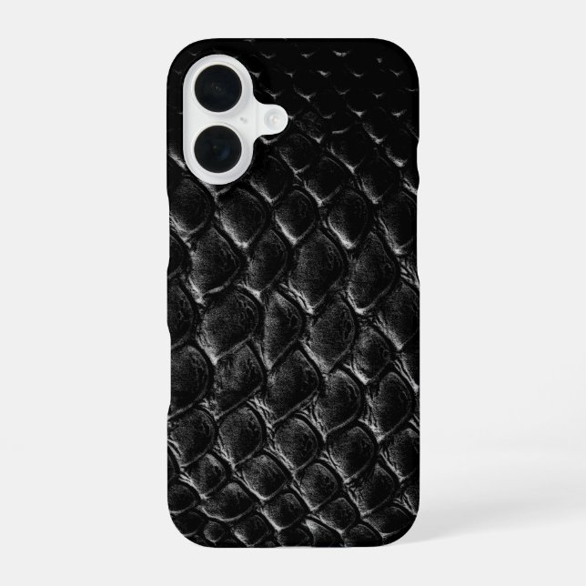 Modern Black Crocodile Iphone Case (Back)