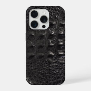 Modern Black Crocodile iPhone 15 Pro Case