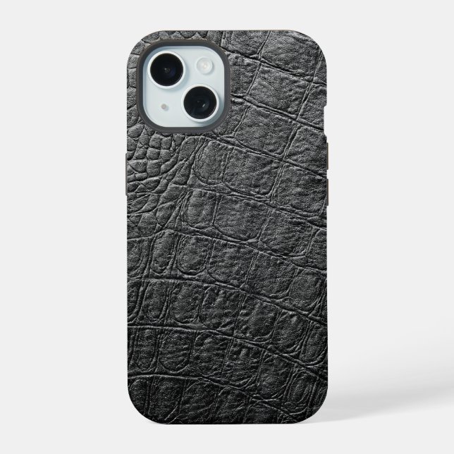 Modern Black Crocodile Iphone Case (Back)