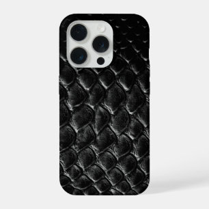 Modern Black Crocodile iPhone 15 Pro Case