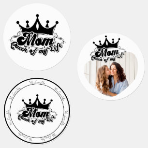 Modern Black Crown, MOM Queen of my life  Labels