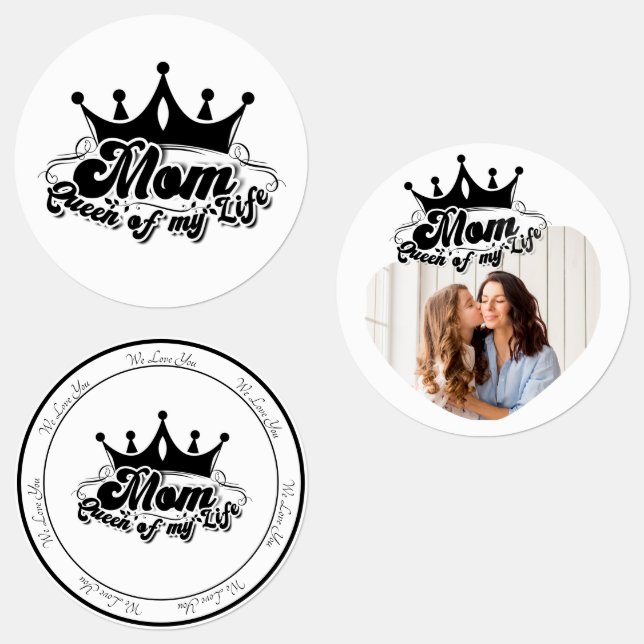 Modern Black Crown, MOM Queen of my life  Labels (Group)