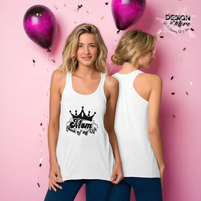 Modern Black Crown, MOM Queen of my life  Tank Top (Creator Uploaded)