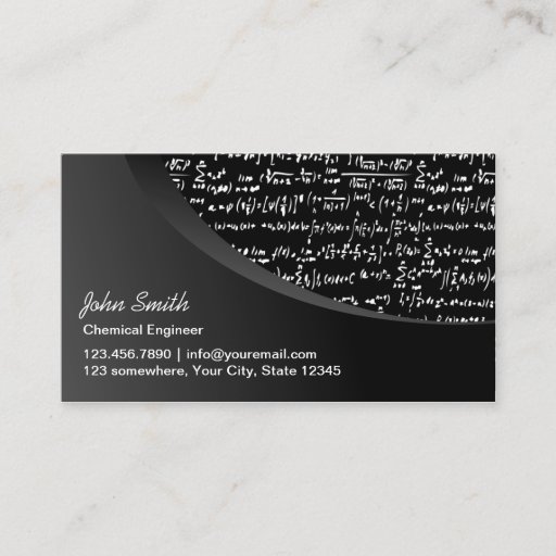 Customizable Modern Black Curve Chemical Engineer Business Card Template