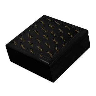 Modern Black Custom Brand Name Pattern Gift Box