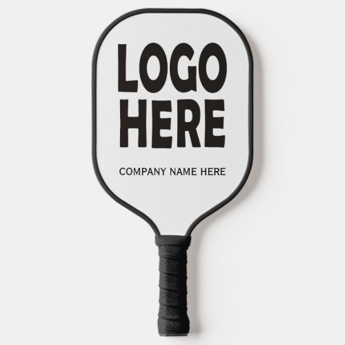 Modern black custom business logo promotional pickleball paddle