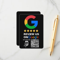 Modern Black Custom Logo and QR Code Google Review