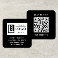 Modern Black Custom Logo and QR Code
