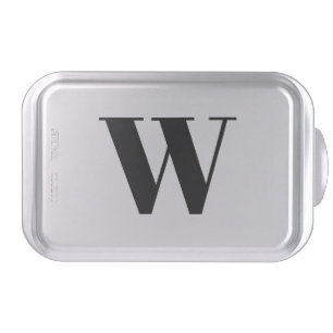 Modern black custom monogram initial minimalist cake pan