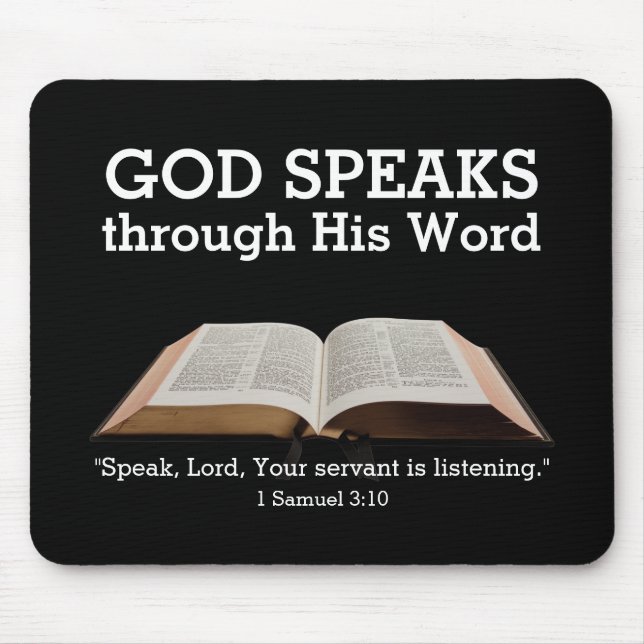 Modern Black Customizable Bible Christian Mouse Pad (Front)
