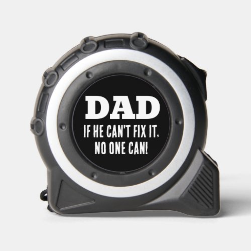 Modern Black Dad Fathers Day Husband Personalized Tape Measure