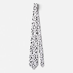 Modern Black Dalmatian Spots Neck Tie