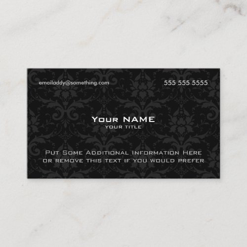 Modern Black Damask Business Cards