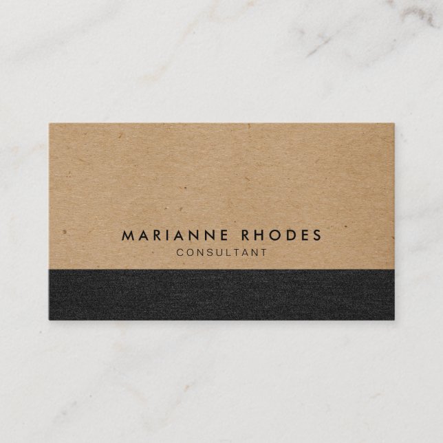 Modern Black Denim Natural Minimalist Business Card (Front)