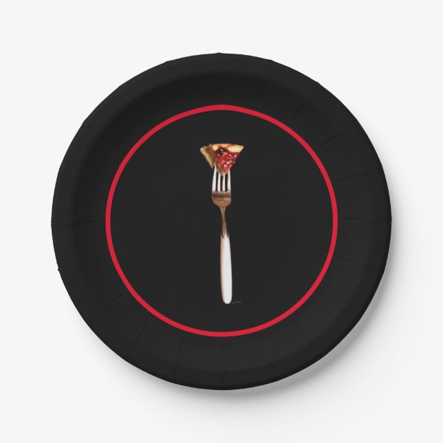 Modern Black Dessert Party Plate (Front)