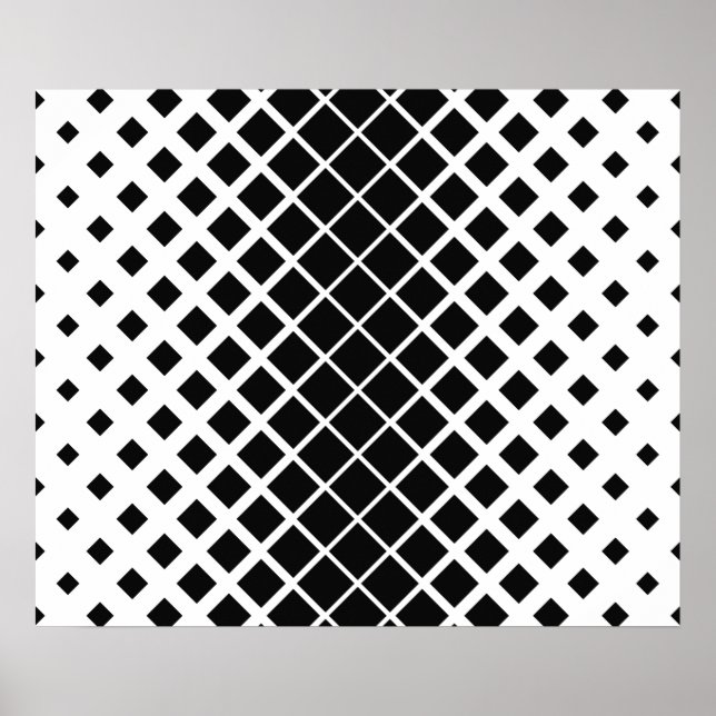 Modern Black Dissolving Square Block Pattern Poster (Front)