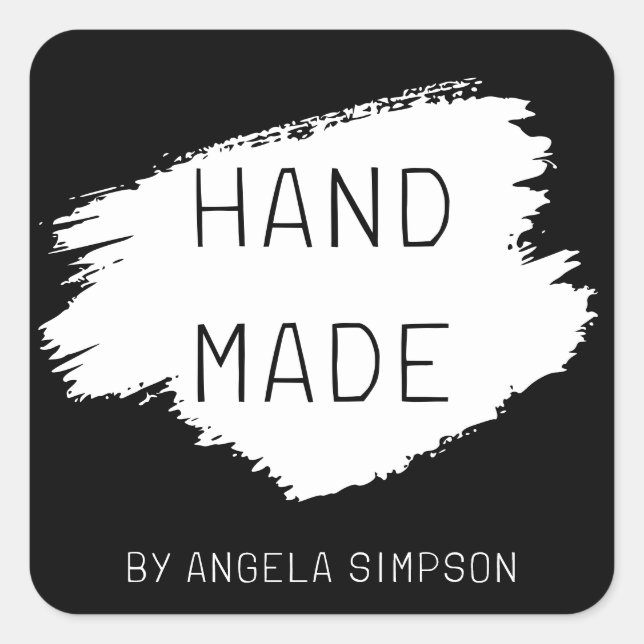 Modern Black DIY Handmade by Custom Sticker (Front)