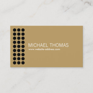 Modern Black Dot Pattern on Gold Business Card