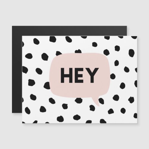 Modern Black Dots  Bubble Chat Pink With Hey