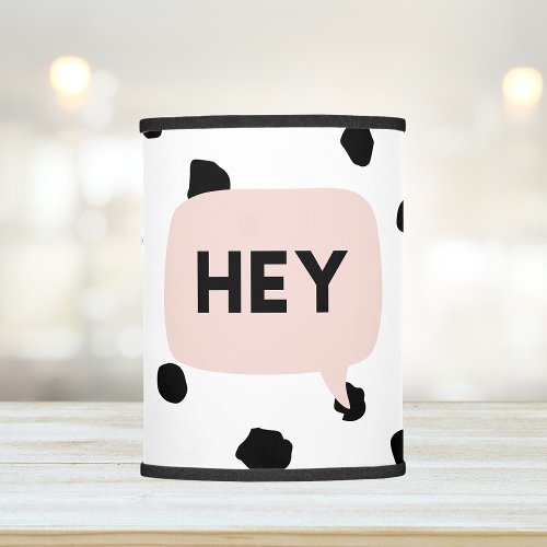 Modern Black Dots  Bubble Chat Pink With Hey Lamp Shade