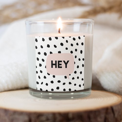 Modern Black Dots  Bubble Chat Pink With Hey Square Sticker