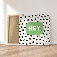 Modern Black Dots & Green Bubble Speech With Hey