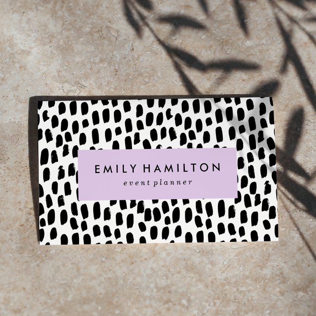 Modern Black Dots Purple Business Card (Creator Uploaded)