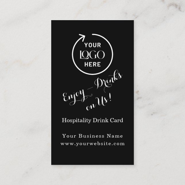 Modern Black Drink Voucher | Corporate Event Card (Back)