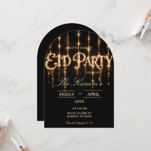 Modern Black elegant Eid Party Invitation Card