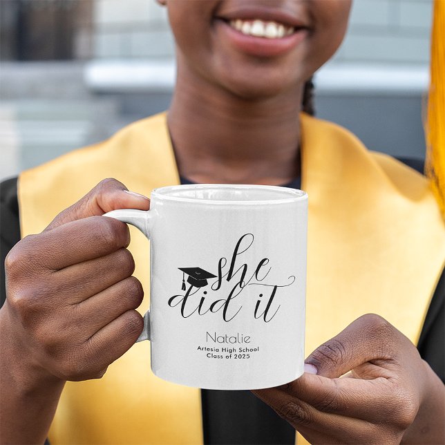  Modern Black Elegant Fonts Graduation Mug (Creator Uploaded)
