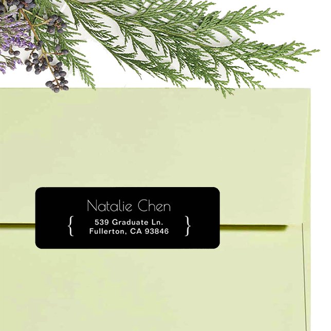Modern Black Elegant Fonts Return Address Labels (Creator Uploaded)