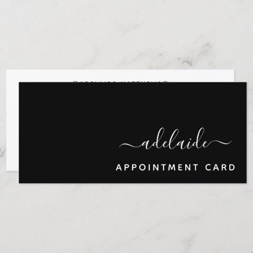 Modern Black Elegant Hair Stylist Appointment Card
