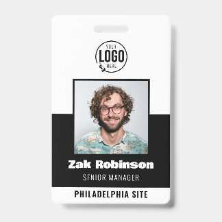 Modern Black Employee Photo ID Company Security Badge