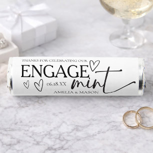 Modern Black "Engage Mint" Hand Drawn Wedding Breath Savers® Mints