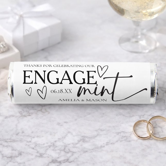 Modern Black "Engage Mint" Hand Drawn Wedding Breath Savers® Mints (Modern Black "Engage Mint" Hand Drawn Wedding Breath Savers® Mints)