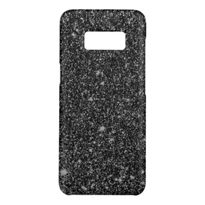 Modern Black Faux Glitter &amp; White Sparkles Case-Mate Samsung Galaxy S8 Case