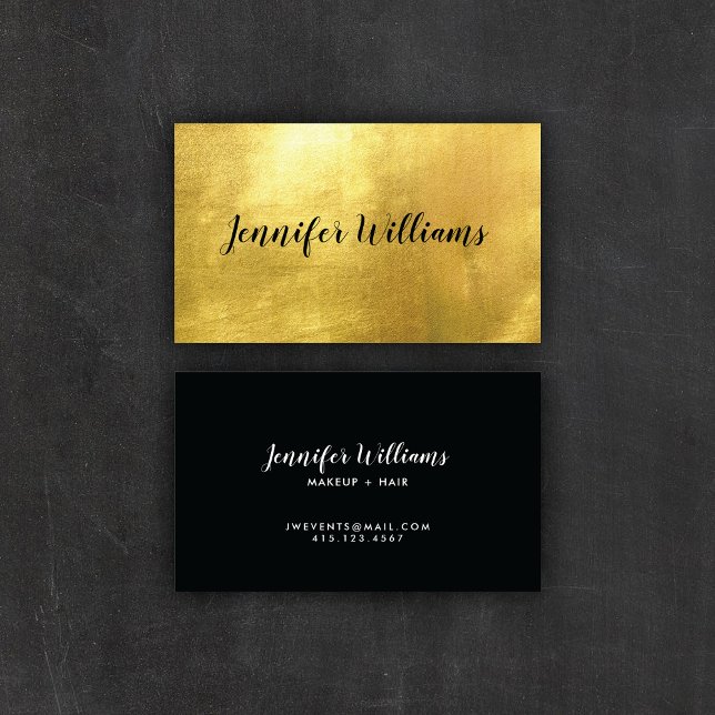 Modern Black + Faux Gold Foil | Business Cards (Creator Uploaded)