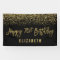 Modern Black Faux Gold Glitter 70th Birthday