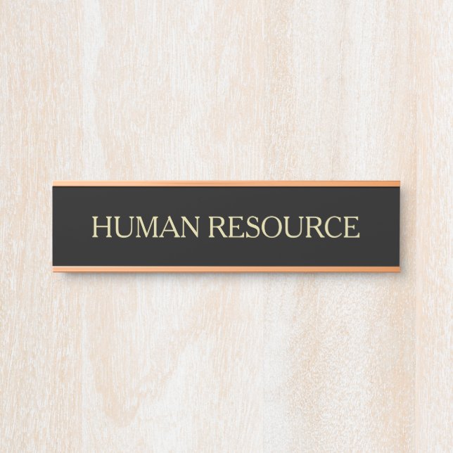 Modern Black Faux Gold Office Room Department Door Sign (Front)