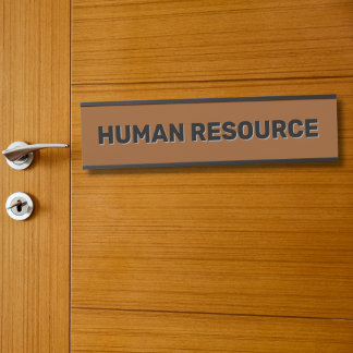 Modern Black Faux Gold Office Room Department Name Door Sign