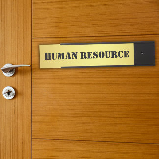 Modern Black Faux Gold Office Room Department Name Door Sign