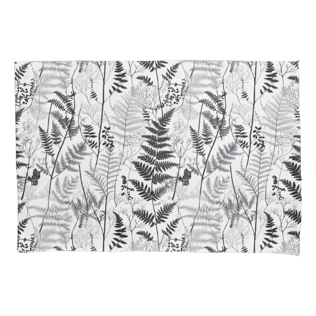 Modern black fern pattern  pillow case (Front)