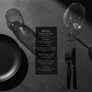 Modern Black Formal Wedding Menu