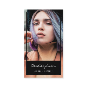 Modern black frame actor model singer dancer photo business card