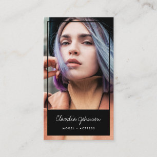 Modern black frame actor model singer dancer photo business card