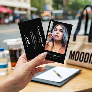 Modern black frame actor model singer dancer photo business card