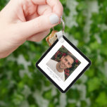 Modern Black Framed Photo Memorial Keychain<br><div class="desc">Elegant memorial keyring,  will make the perfect tribute to your love one. Featuring a favorite photo,  their name,  and birth/death dates. All font styles can be changed by clicking on the customize further link after personalizing.</div>